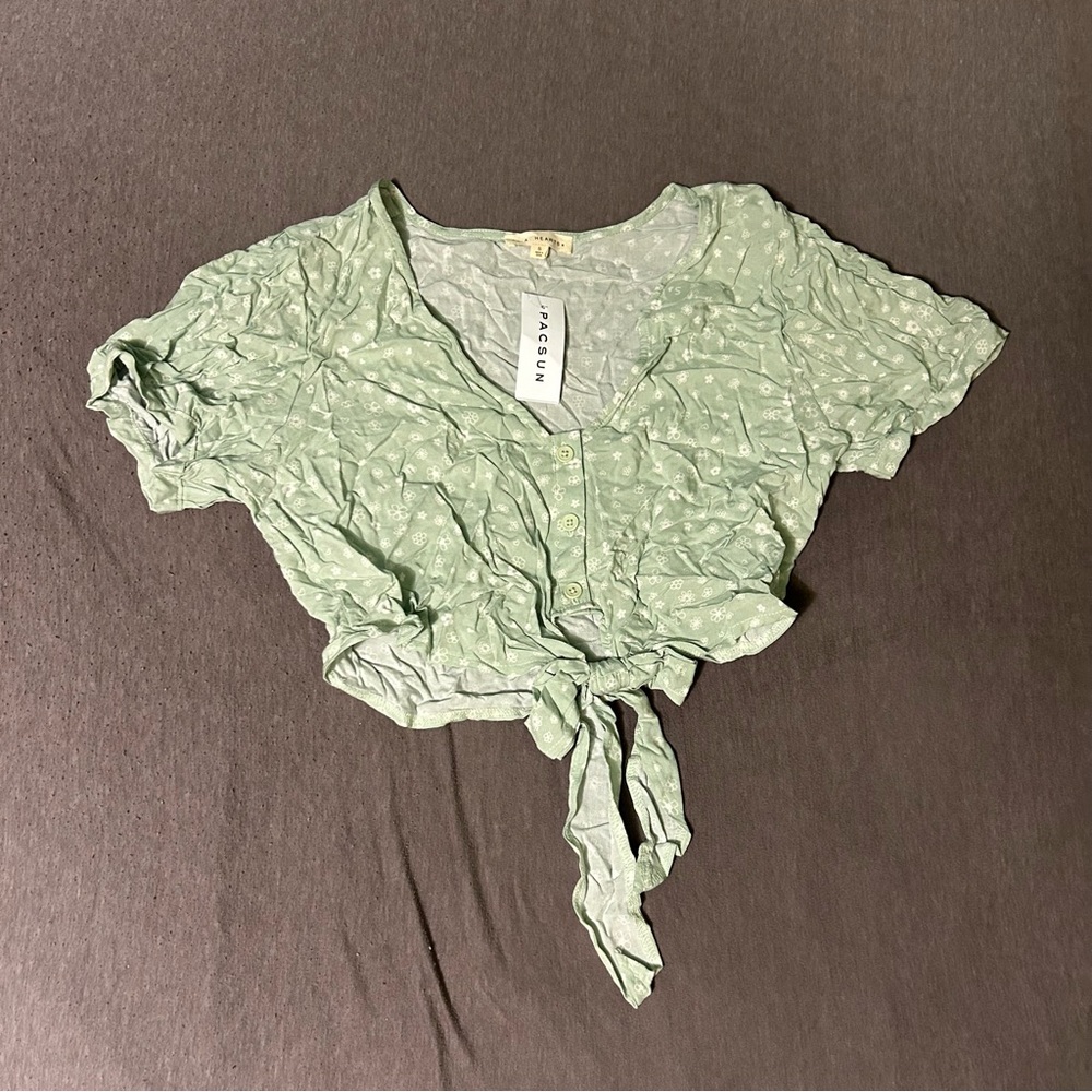 PacSun/LA Hearts, Small, green and white top